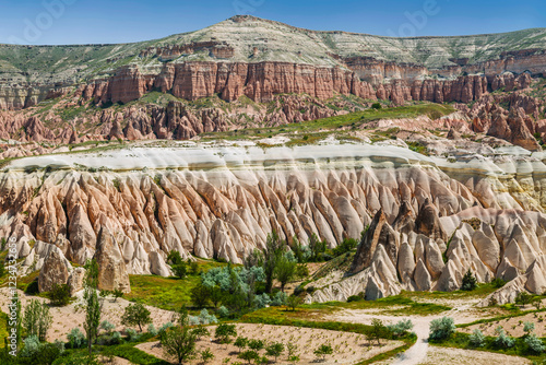 Obraz na płótnie Cappadocia landscape, pink rocks and stone pillars,Turkey w salonie