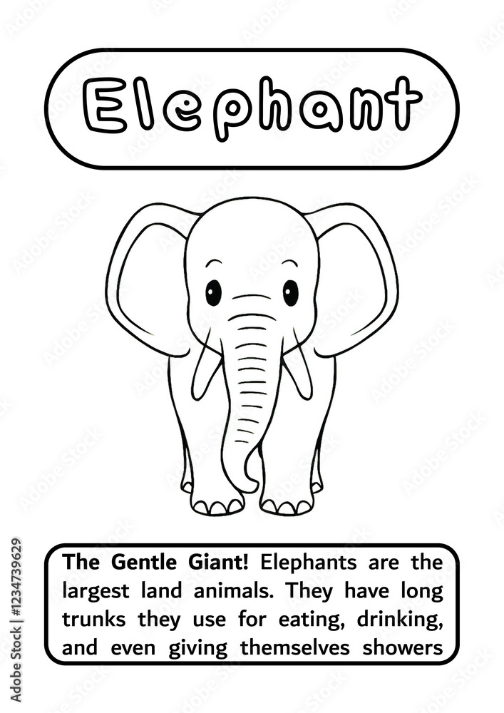 Obraz premium Elephant Coloring Page