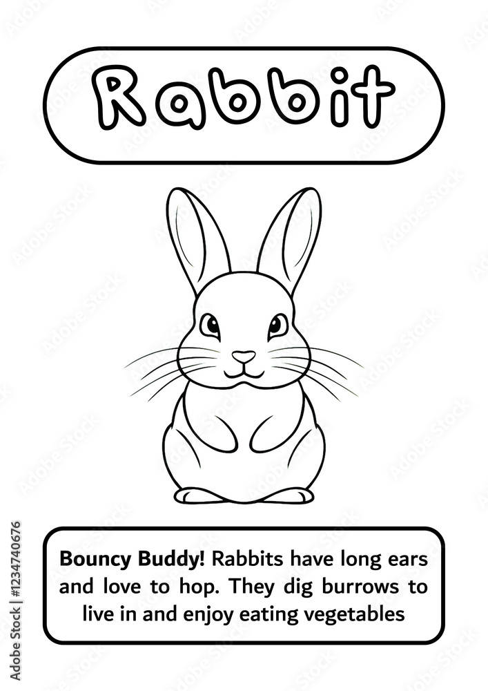 Fototapeta premium Rabbit Coloring Page