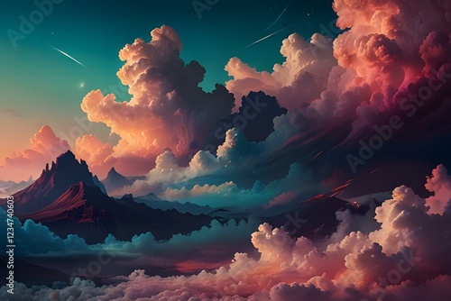 clouds over the mountains