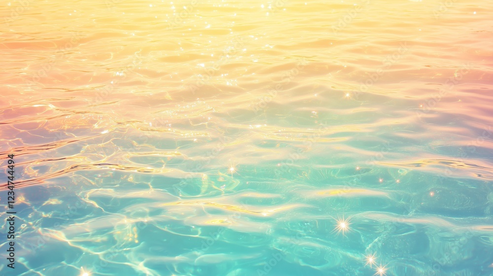 Serene Water Surface with Soft Reflections Under Golden Sunset Glow Serene Water Surface with Soft Reflections Under Golden Sunset Glow