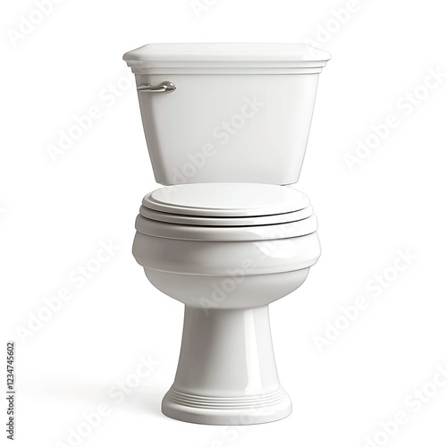 3D illustration of a toilet isolated on a white background, frontal view. photo