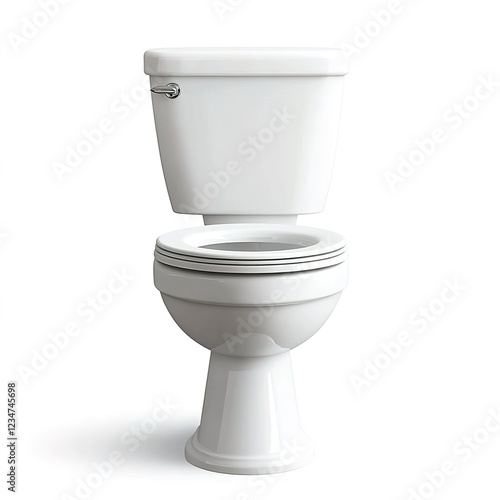 3D illustration of a toilet isolated on a white background, frontal view. photo