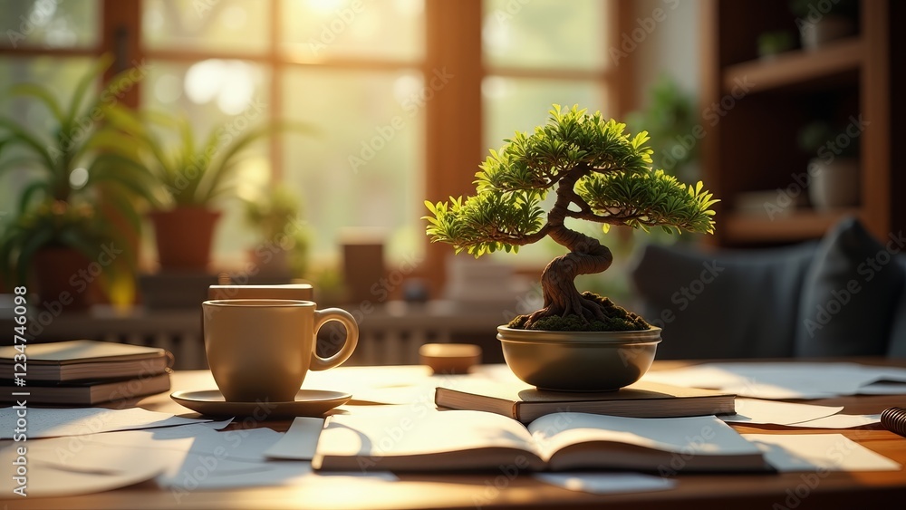 A small, delicate tree in a pot, symbolizing growth and resilience A small, delicate tree in a pot, symbolizing growth and resilience
