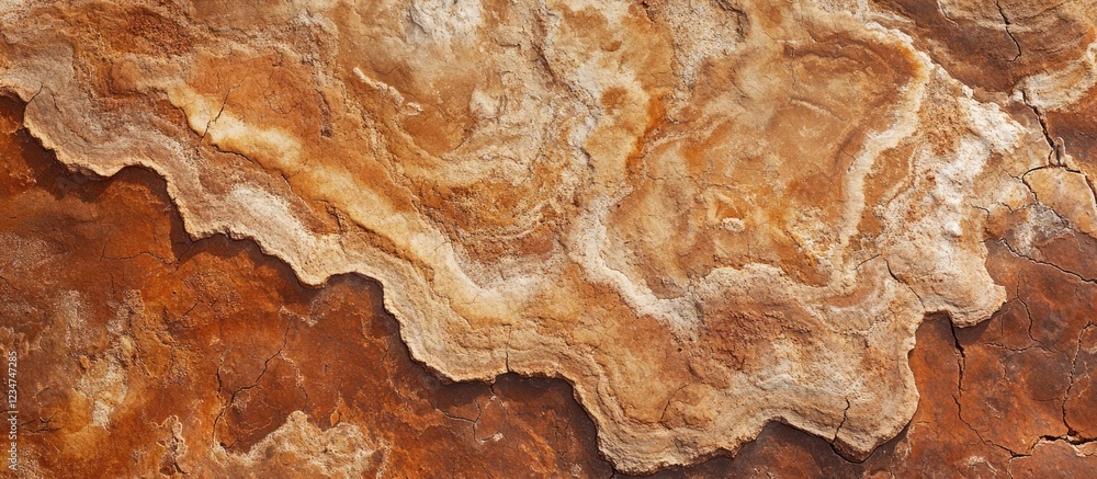 Abstract pattern of polished stone surface with earthy tones and textured layers Copy Space Abstract pattern of polished stone surface with earthy tones and textured layers Copy Space