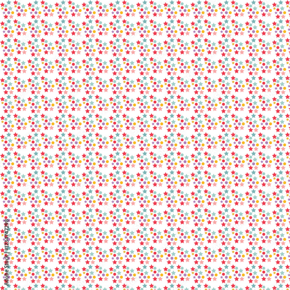 Colorful Star Pattern on White Background Colorful Star Pattern on White Background