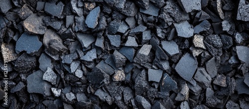 Wallpaper Mural Black coal rubble texture background with various sizes of fragments and Copy Space for text insertion. Torontodigital.ca