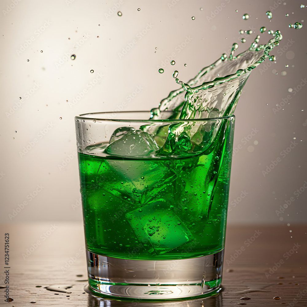 cocktail in glass with splashes cocktail in glass with splashes