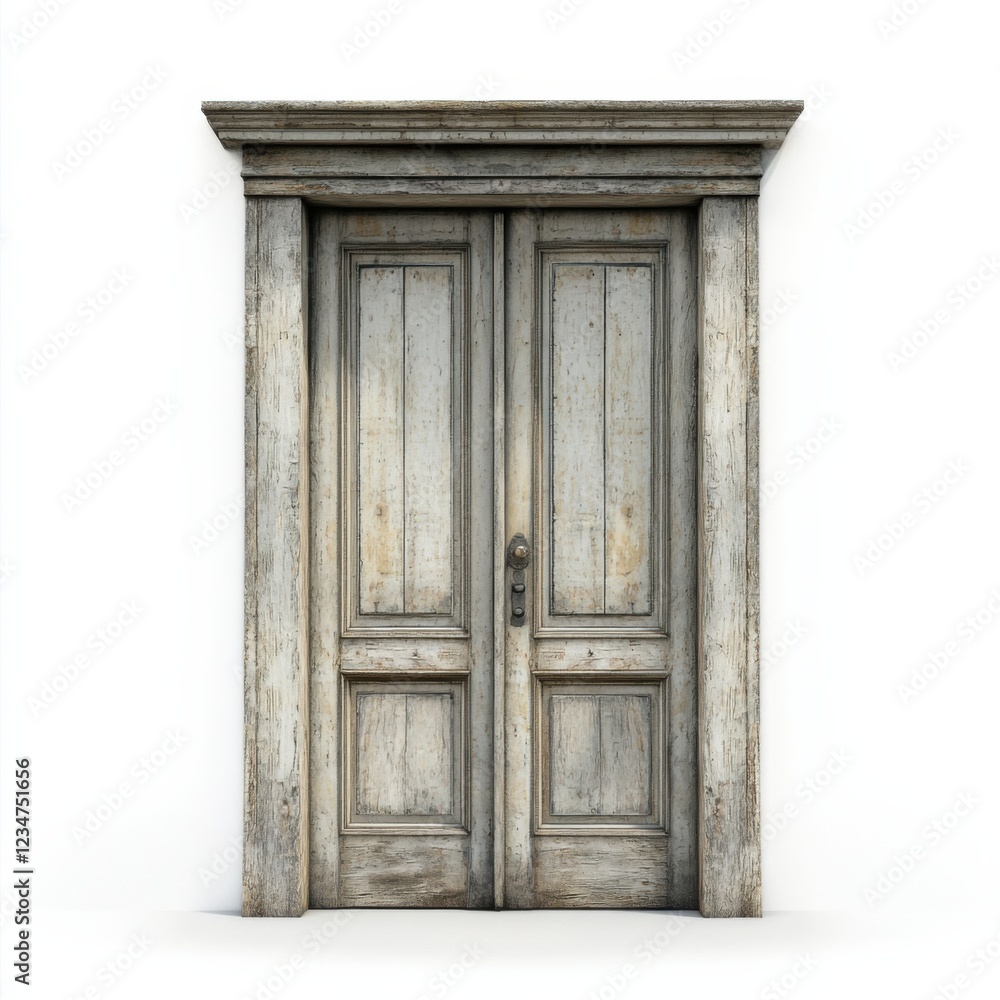 Wooden Door Isolated on White Background Wooden Door Isolated on White Background