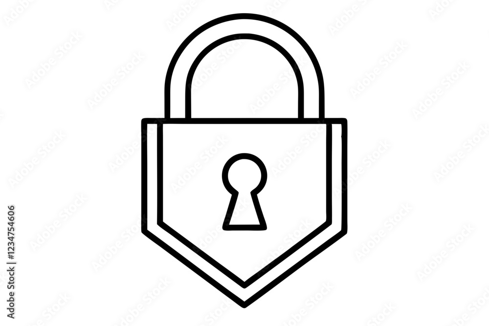 Line Art Lock Icon for Cybersecurity, Privacy Protection, and Digital Security Line Art Lock Icon for Cybersecurity, Privacy Protection, and Digital Security