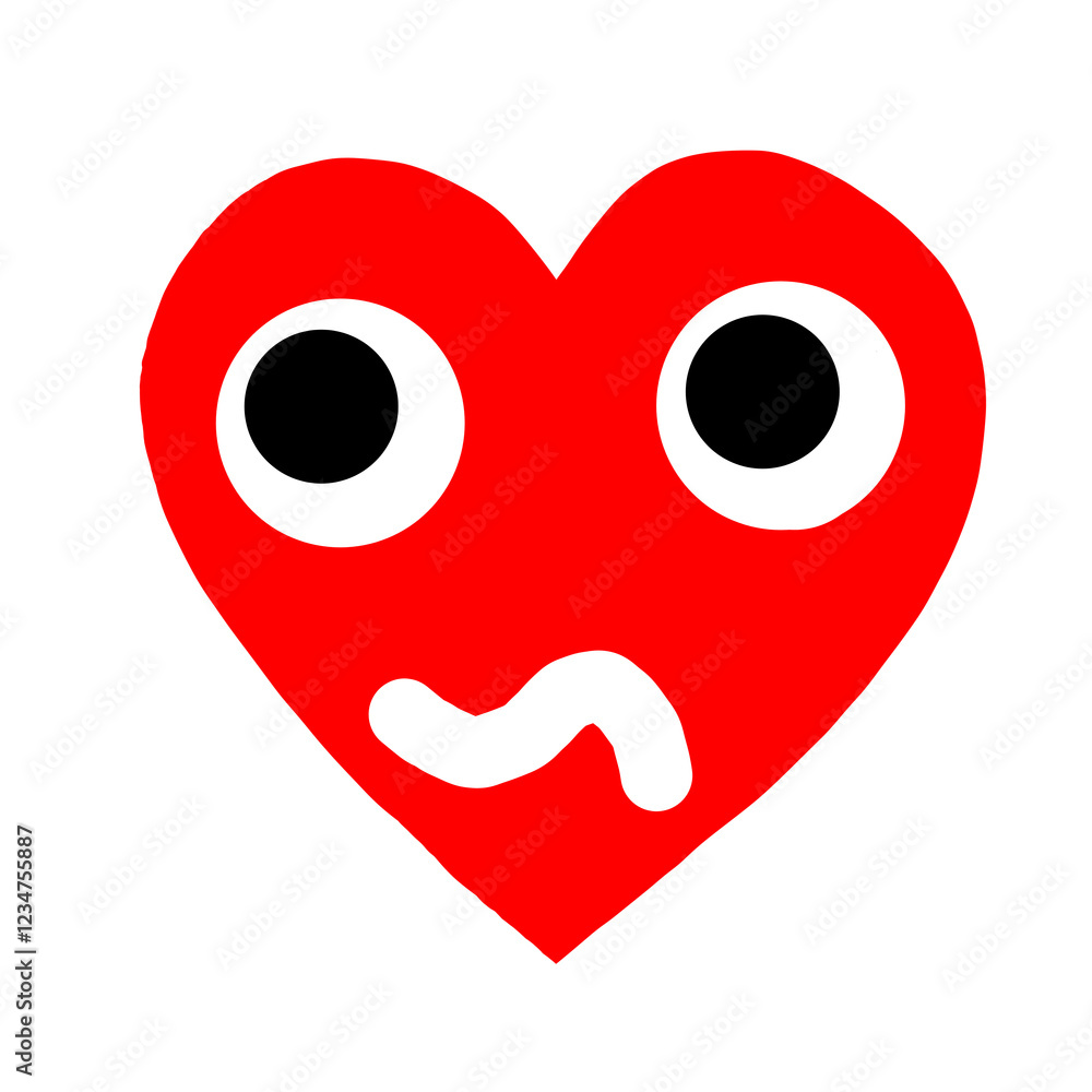 Glowing Heart Reaction Illustration – Captivating Digital Love Symbol