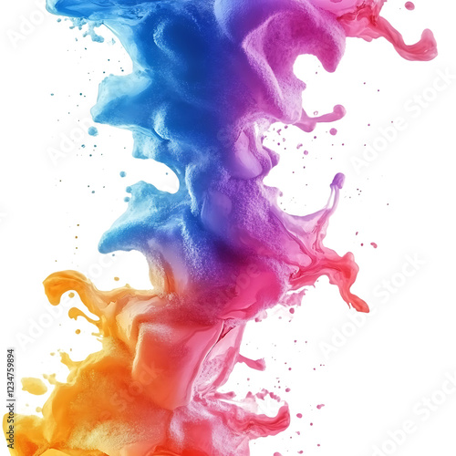 PNG Colorful Powder Explosion Against Transparent Background for Artistic, Creative, or Event Branding Projects photo