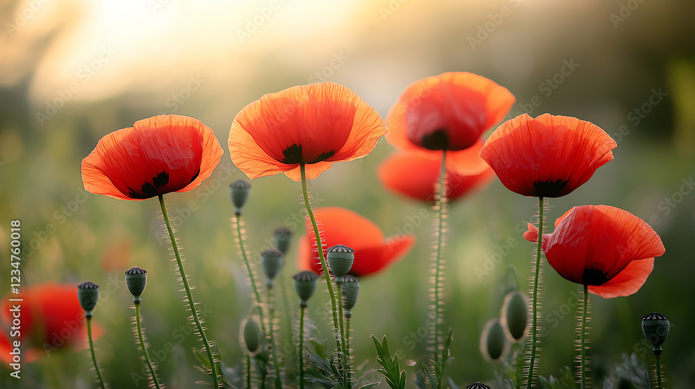 Fototapeta premium Close-up shot of poppies.