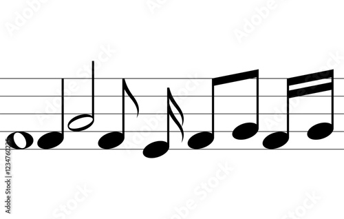 Set of music notes.Musical key vector icon symbol isolated on white background.