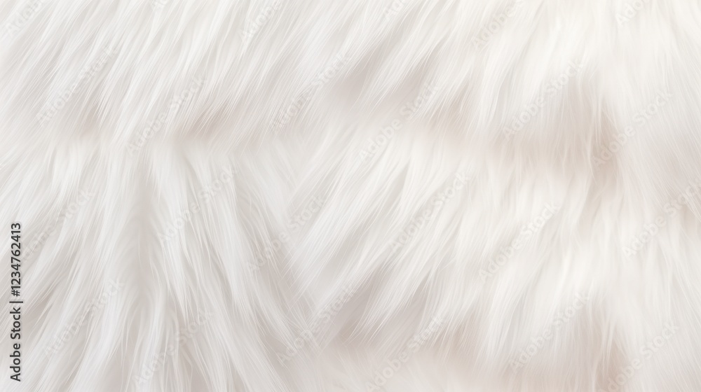 Obraz premium Soft Fluffy White Texture in Pastel Shades Perfect for Cozy Designs and Backgrounds, Highlighting Seamless Long Pile Fabric for Warmth and Comfort