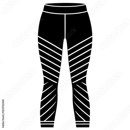 Thermal leggings  silhouette on with white background