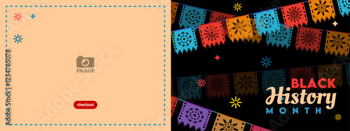 Black History Month banner. African American History is celebrated annually in February.