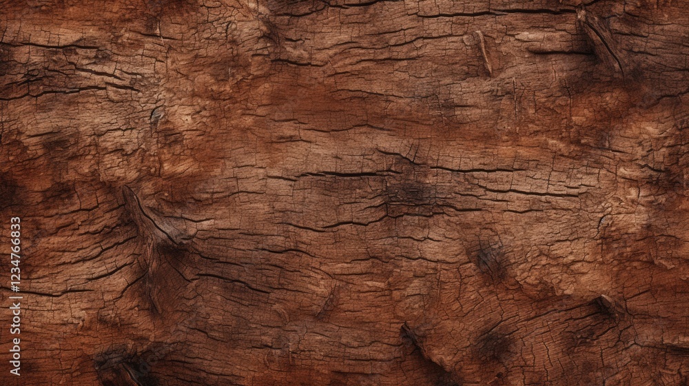 Naklejka premium Detailed closeup of seamless tree bark texture, showcasing natural patterns and rich earthy tones for backgrounds and designs