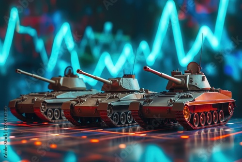 Military tanks representing defense industry and stock market trends