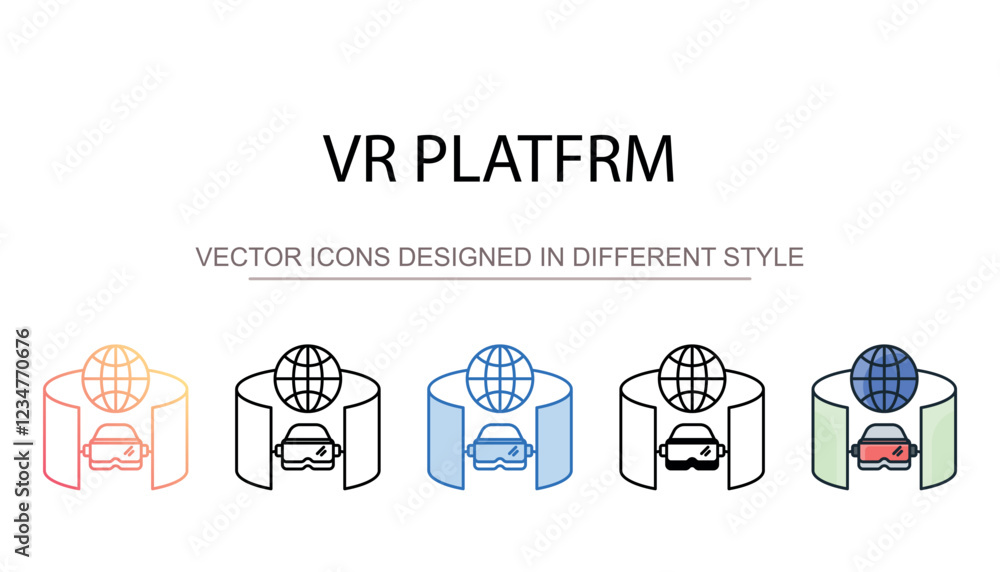Vr Platfrm icon design with white background stock illustration Vr Platfrm icon design with white background stock illustration