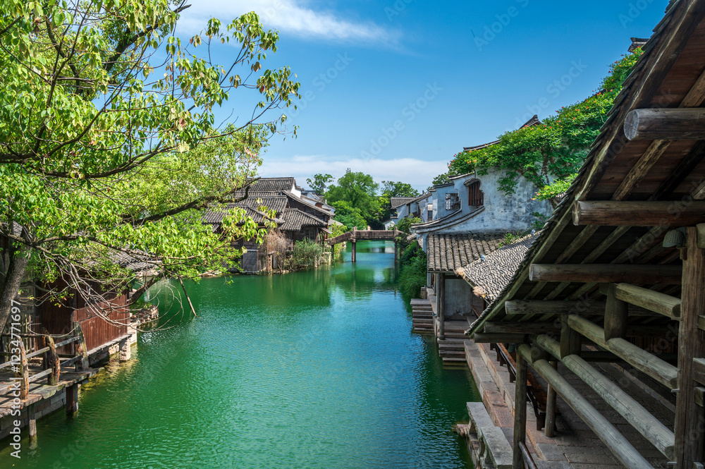 old bridge over river in Chinese old bridge over river in Chinese