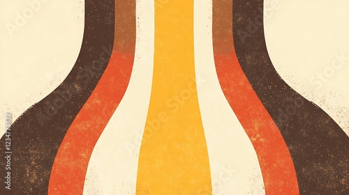 Retro curved colored stripes for background design