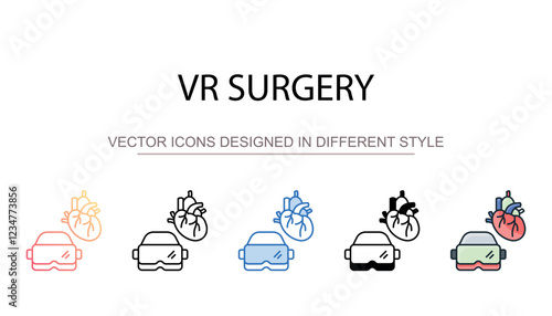 Vr Surgery icon design with white background stock illustration