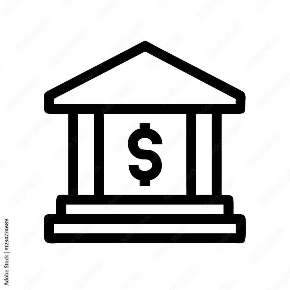Bank Vector Icon for Financial Institutions and Services Bank Vector Icon for Financial Institutions and Services