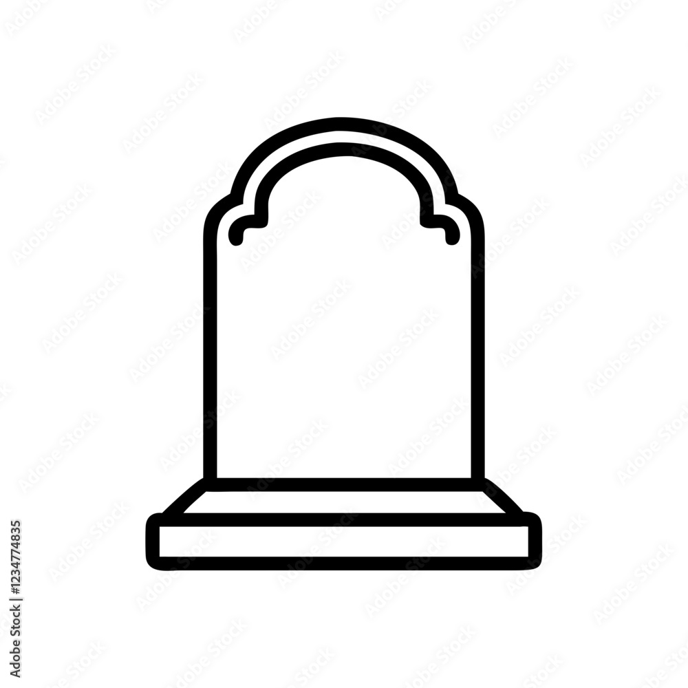 Blank Granite Headstone Vector Icon for Memorial and Cemetery Blank Granite Headstone Vector Icon for Memorial and Cemetery