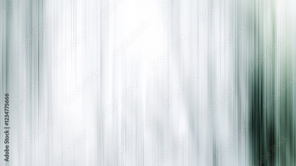 Fototapeta premium Abstract blurred background with white, green, and gray vertical stripes