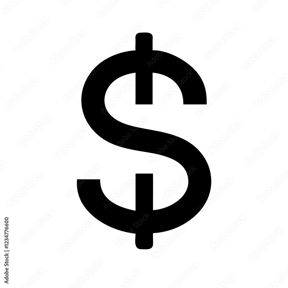 Dollar Sign Vector Icon for Currency and Financial Representation Dollar Sign Vector Icon for Currency and Financial Representation