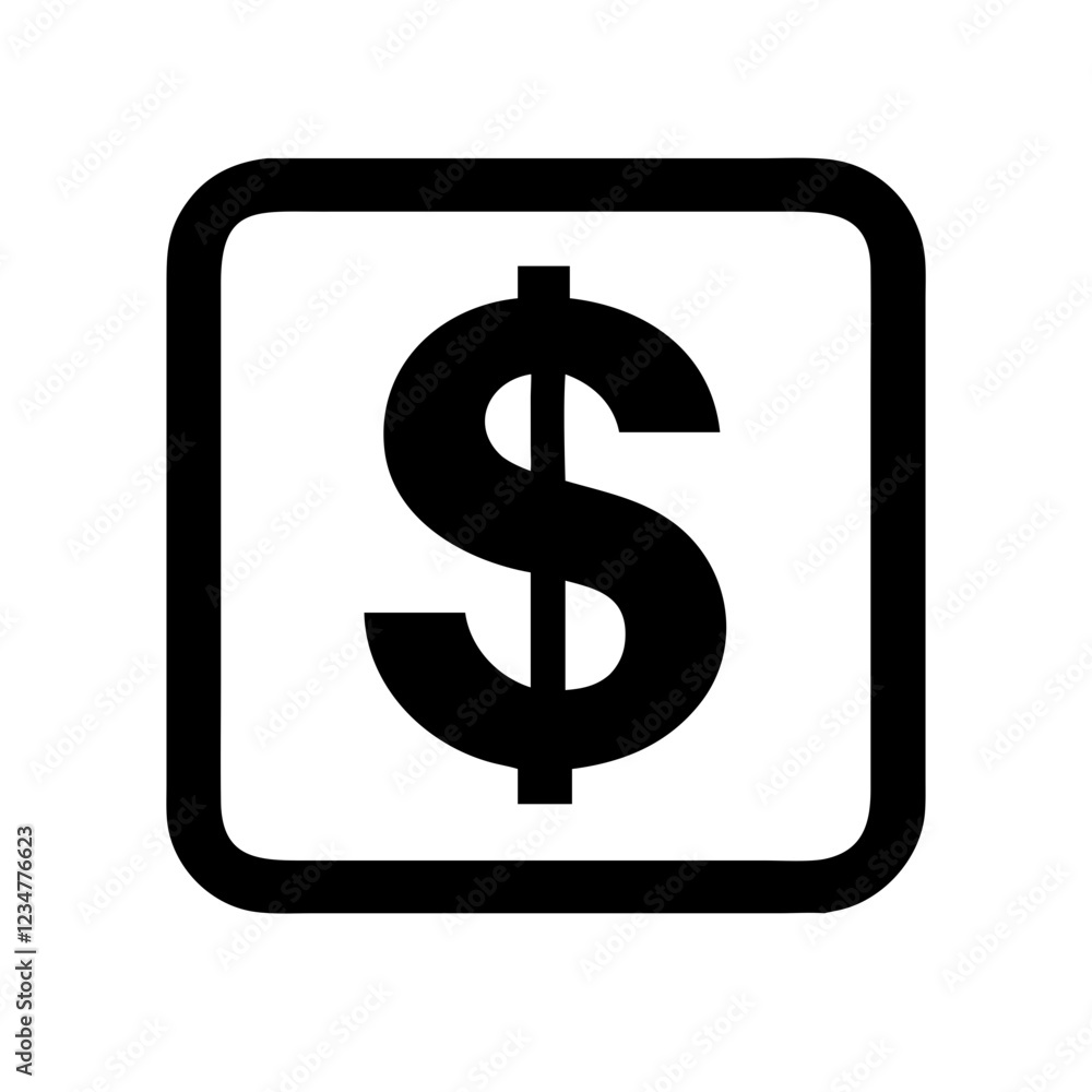 Dollar Sign Vector Icon for Currency and Financial Representation Dollar Sign Vector Icon for Currency and Financial Representation