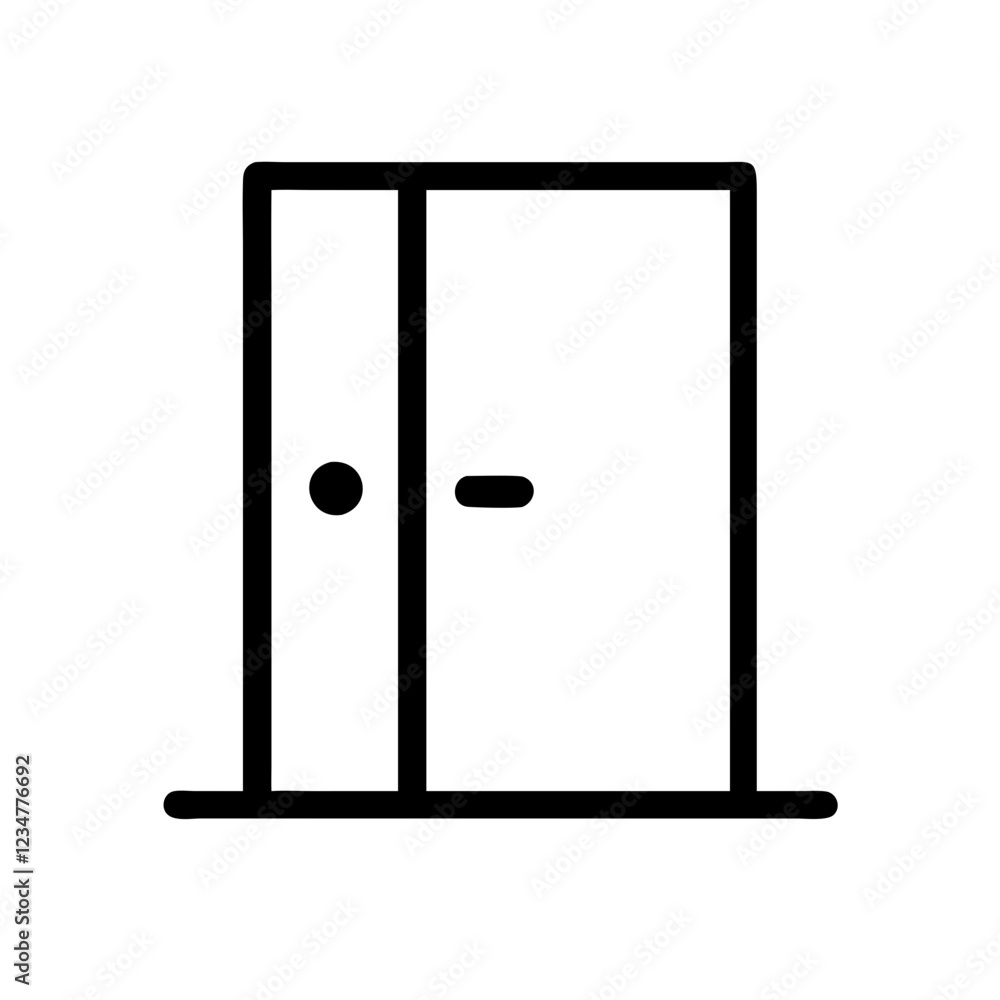 Door Vector Icon for Entry and Access Representation Door Vector Icon for Entry and Access Representation