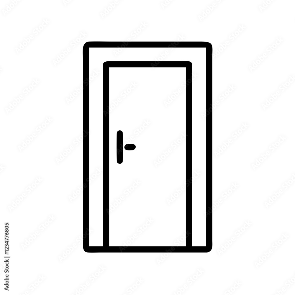 Door Vector Icon for Entry and Access Representation Door Vector Icon for Entry and Access Representation