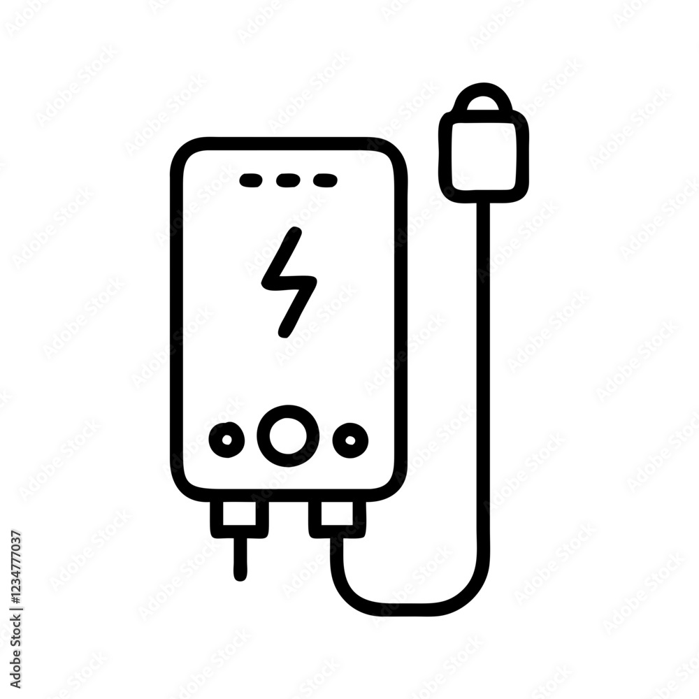 Electric Water Heater Vector Icon for Heating and Comfort Electric Water Heater Vector Icon for Heating and Comfort