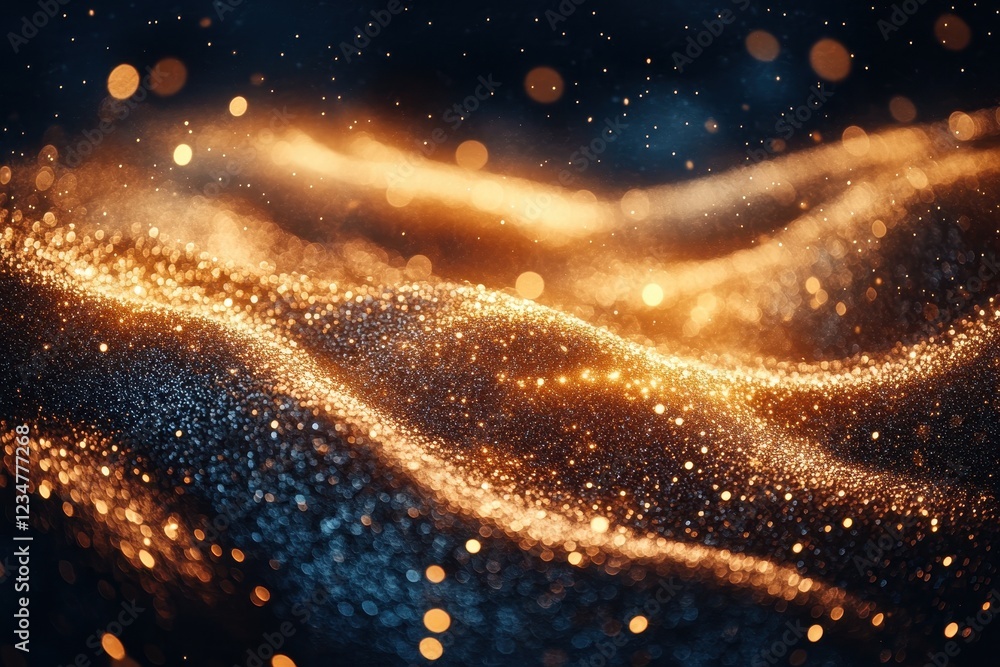 Obraz premium Abstract representation of shimmering waves of light and texture.