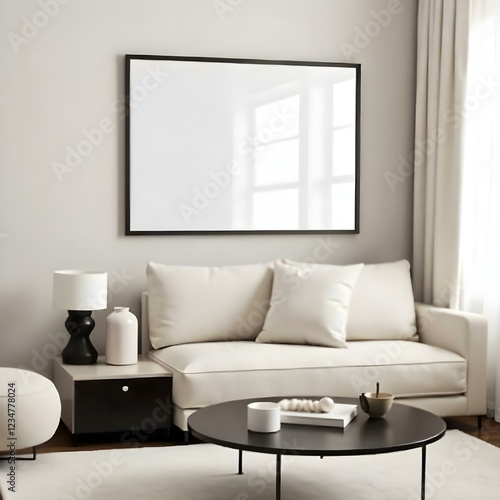 Modern Living Room Interior With Mockup