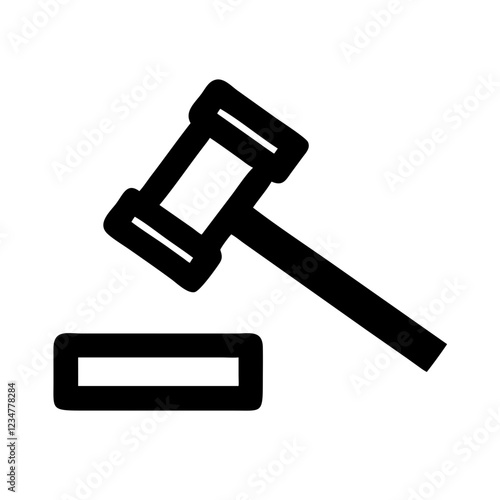 Gavel Vector Icon for Law and Justice Representation