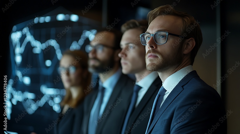 Business meeting with professionals analyzing data in modern office environment focus on people and collaboration Business meeting with professionals analyzing data in modern office environment focus on people and collaboration