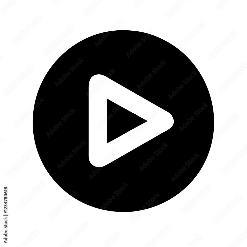 Play Button Vector Icon for Media and Entertainment Representation Play Button Vector Icon for Media and Entertainment Representation