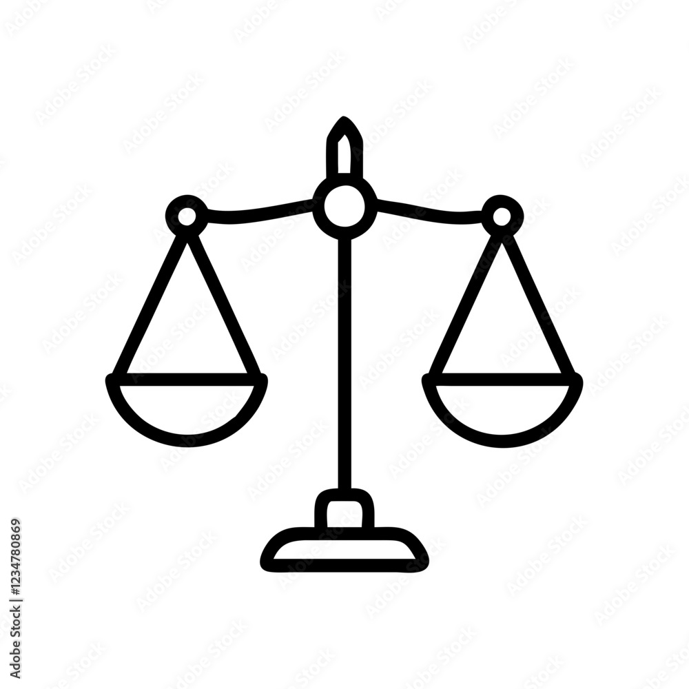 Scales of Justice Vector Icon for Law and Fairness Representation Scales of Justice Vector Icon for Law and Fairness Representation