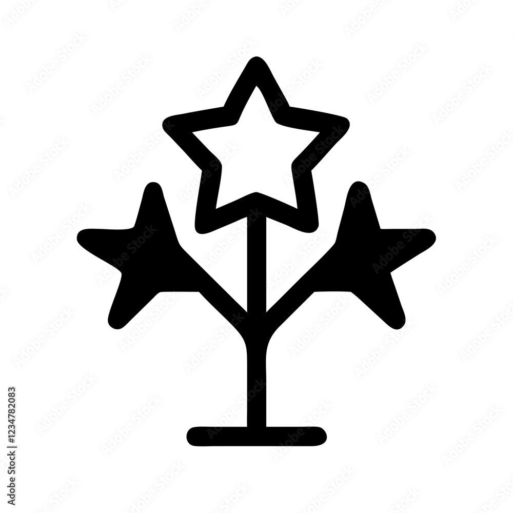 Star Tree Vector Icon for Nature and Celestial Representation Star Tree Vector Icon for Nature and Celestial Representation