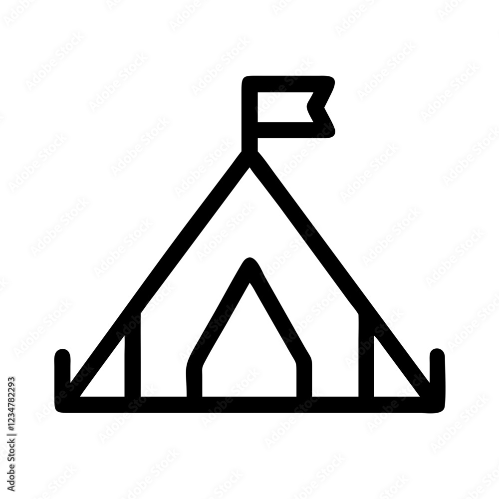 Tent Vector Icon for Camping and Outdoor Adventure Representation Tent Vector Icon for Camping and Outdoor Adventure Representation