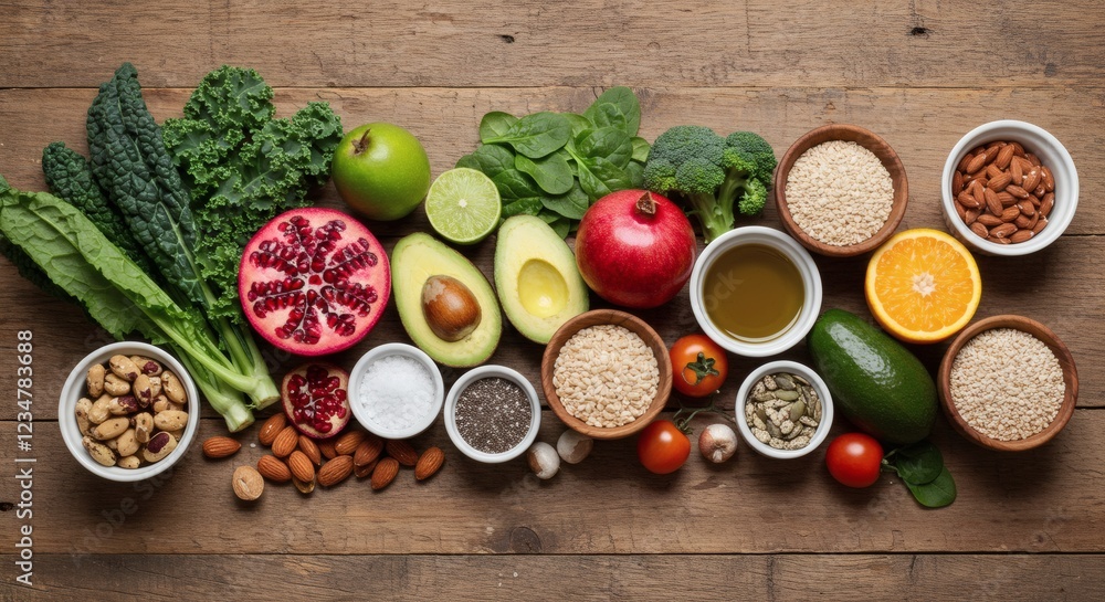Healthy Food Ingredients Flat Lay Photography Healthy Food Ingredients Flat Lay Photography