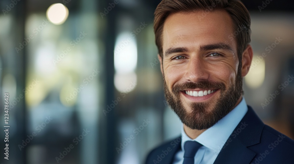 portrait of handsome man with beard and suit with blur background and copy space portrait of handsome man with beard and suit with blur background and copy space