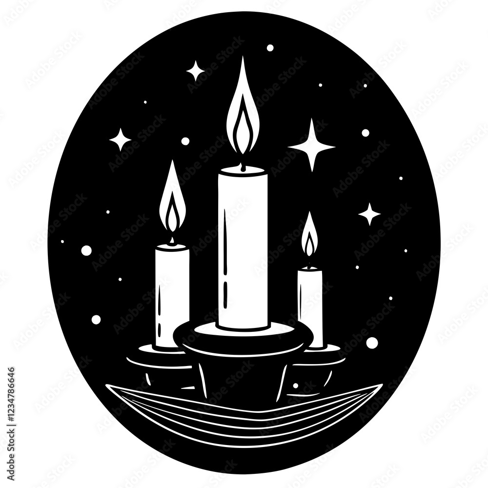 Obraz premium Candlelight on white background