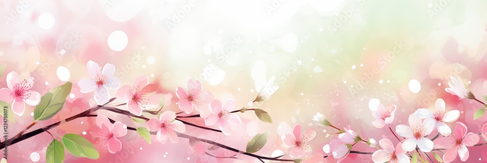 Obraz premium Serene Spring Blossom Background with Subtle Blur Effect Ideal for Holiday Wallpaper and Artistic Projects