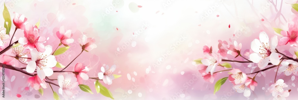 Spring Floral Background with Soft Blur Effect Ideal for Holiday Wallpaper or Digital Art Designs Focusing on Watercolor Aesthetics and Serenity Spring Floral Background with Soft Blur Effect Ideal for Holiday Wallpaper or Digital Art Designs Focusing on Watercolor Aesthetics and Serenity