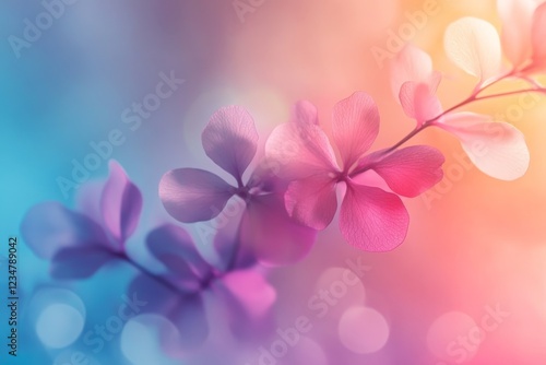 Wallpaper Mural Colorful botanical display showcasing delicate petals with soft lighting in a dreamy background Torontodigital.ca