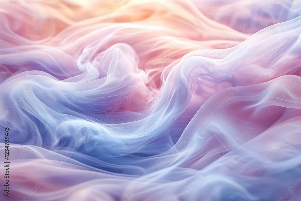 Fototapeta premium Colorful wisps of soft smoke swirl together creating an ethereal abstract pattern in pastel hues